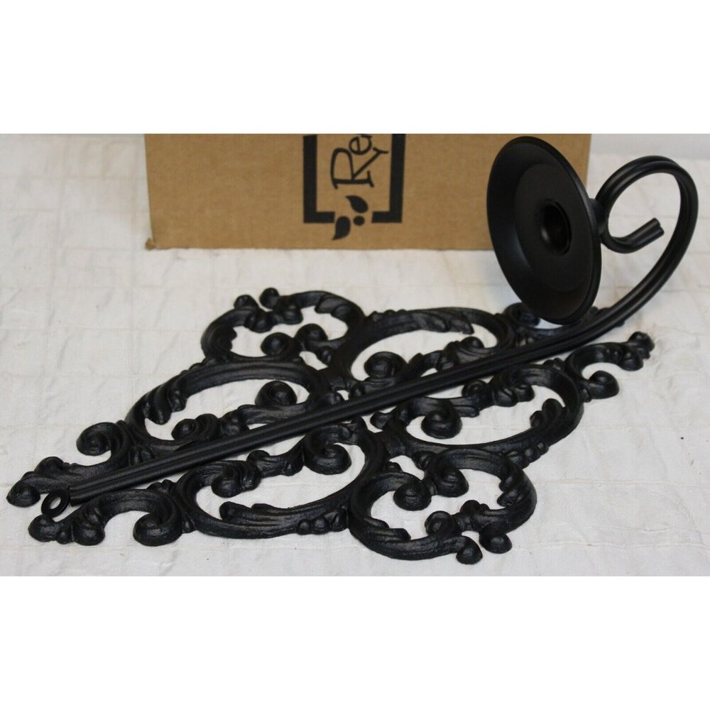 Southern Living Red Mountain Iron Black New Orleans Candle Wall Sconce - Picture 3 of 7